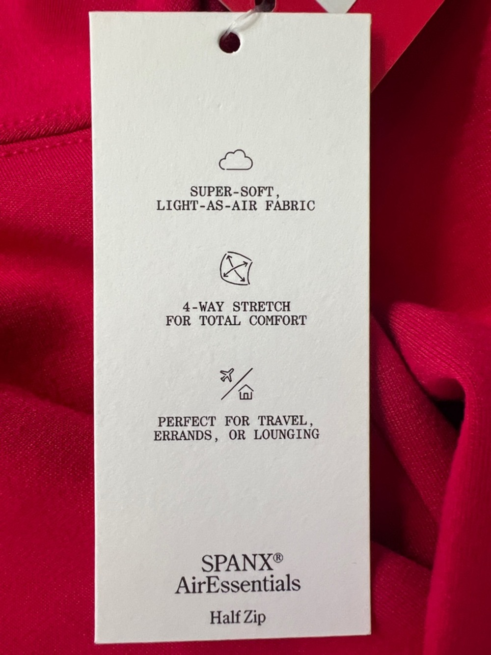 SPANX Bright Pink Fuchsia Air Essentials Half-Zip Pullover Size Medium NWT - Picture 5 of 6